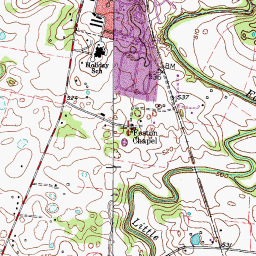 Topographic Map of Foston Chapel, KY