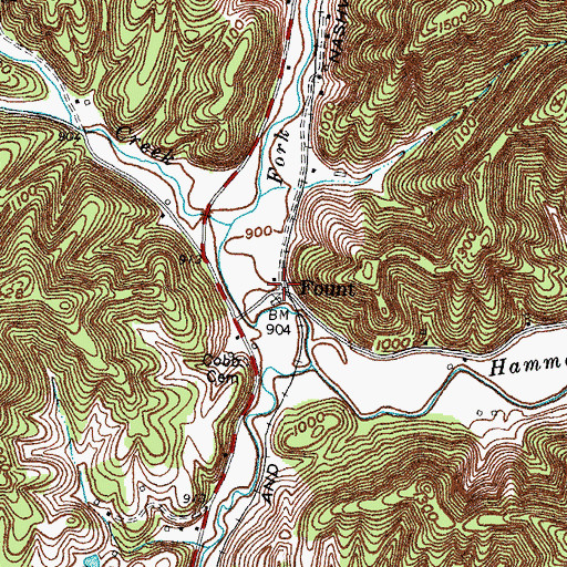 Topographic Map of Fount, KY