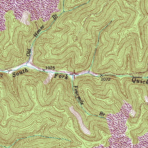Topographic Map of Fourmile Branch, KY