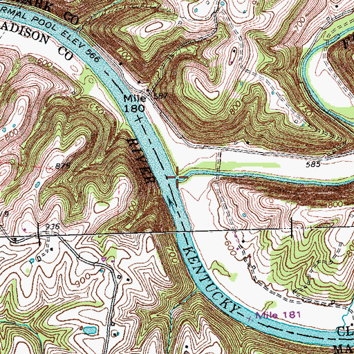Topographic Map of Fourmile Creek, KY