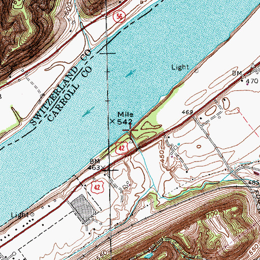 Topographic Map of Fourmile Creek, KY