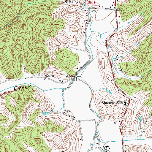 Topographic Map of Fourmile Creek, KY