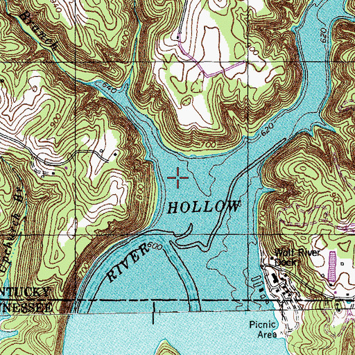Topographic Map of Fox Branch, KY