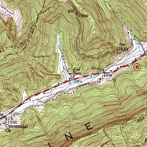 Topographic Map of Fox Cemetery, KY