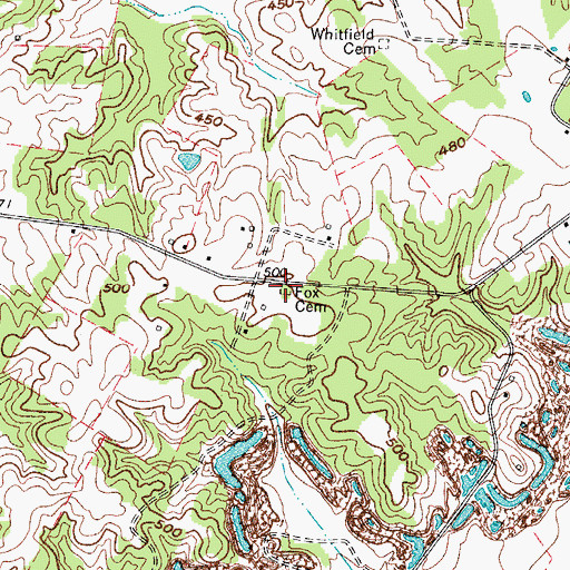 Topographic Map of Fox Cemetery, KY