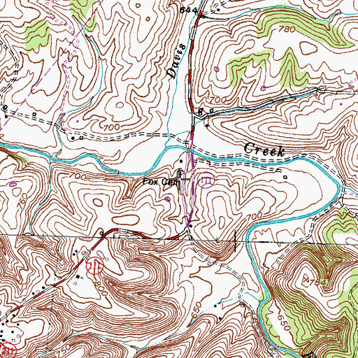 Topographic Map of Fox Cemetery, KY