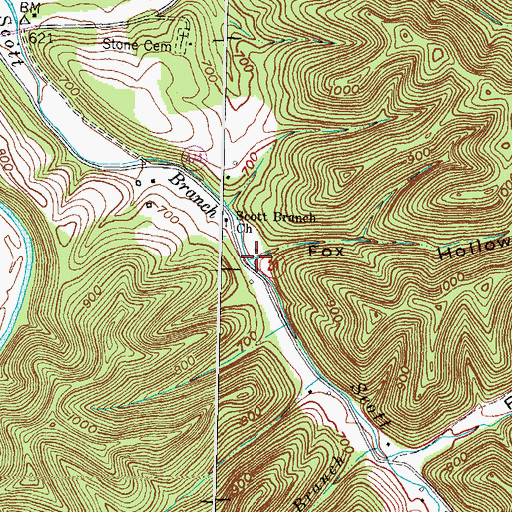Topographic Map of Fox Hollow, KY