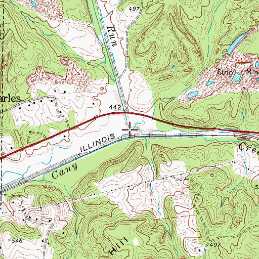 Topographic Map of Fox Run, KY