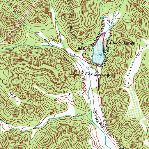 Topographic Map of Fox Springs, KY