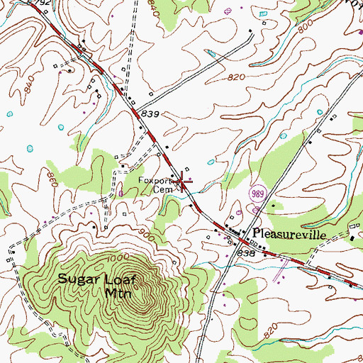 Topographic Map of Foxport Cemetery, KY