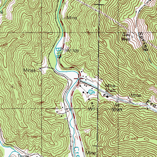 Topographic Map of Fraley Branch, KY