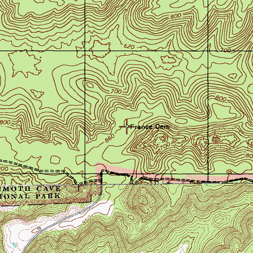 Topographic Map of France Cemetery, KY
