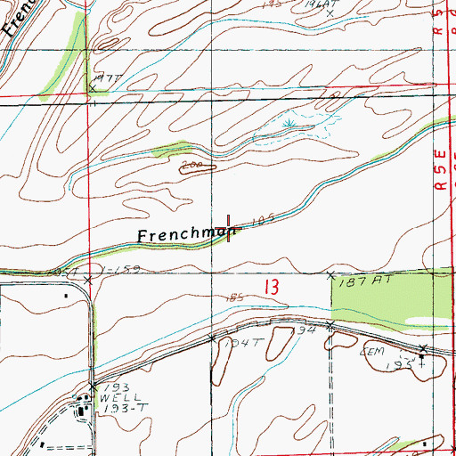 Topographic Map of Frenchman Bayou, AR