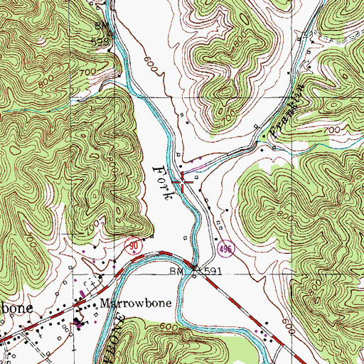 Topographic Map of Franklin Branch, KY