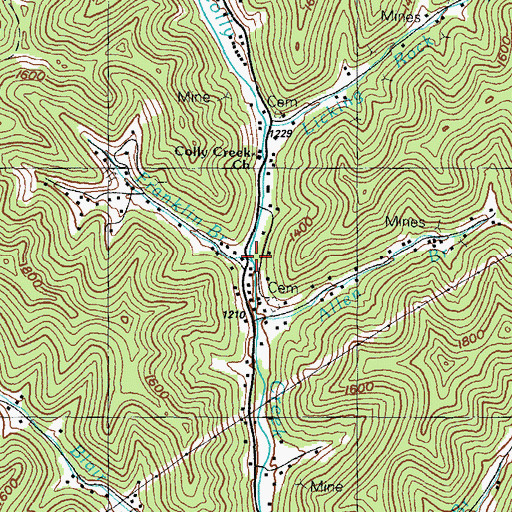 Topographic Map of Franklin Branch, KY