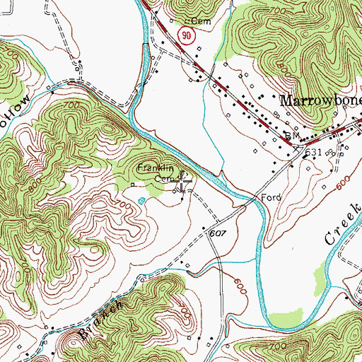 Topographic Map of Franklin Cemetery, KY