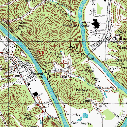 Topographic Map of Franklin Cemetery, KY