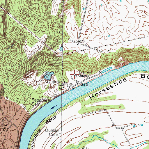 Topographic Map of Franklin Quarry, KY