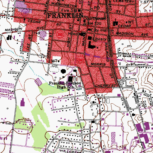 Topographic Map of Franklin-Simpson High School, KY