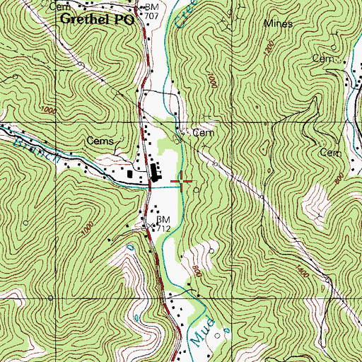 Topographic Map of Frasure Branch, KY