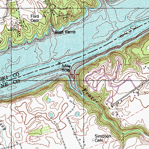 Topographic Map of Frazer Branch, KY
