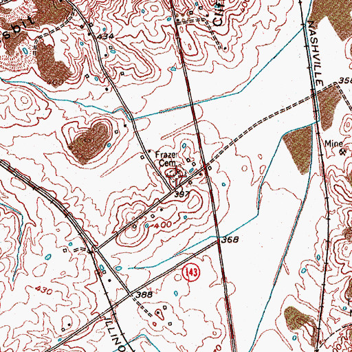 Topographic Map of Fraser - Blackwell Cemetery, KY