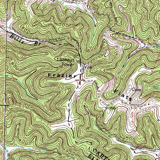 Topographic Map of Frazier Flats, KY