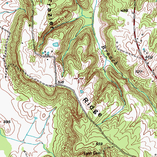 Topographic Map of Frazier Ridge, KY