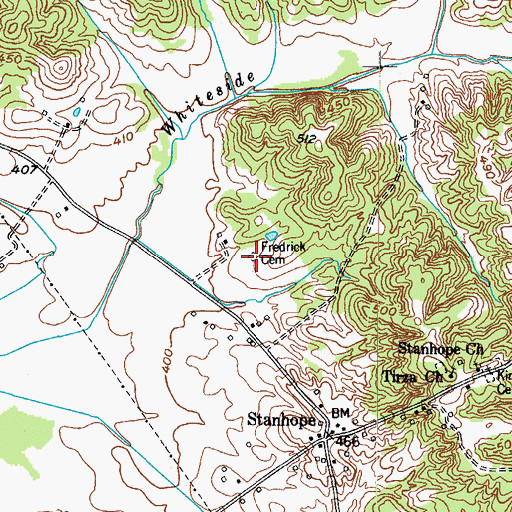 Topographic Map of Fredrick Cemetery, KY