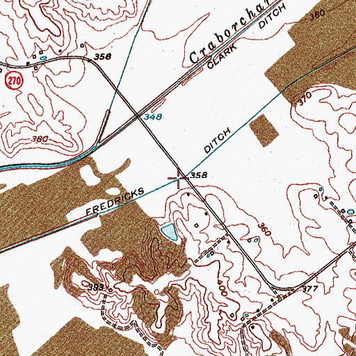 Topographic Map of Fredricks Ditch, KY