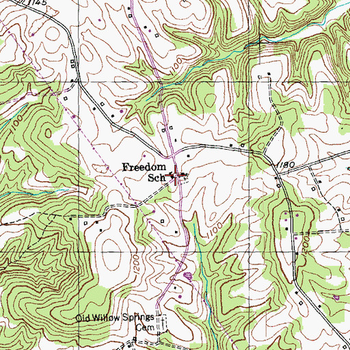 Topographic Map of Freedom School, KY