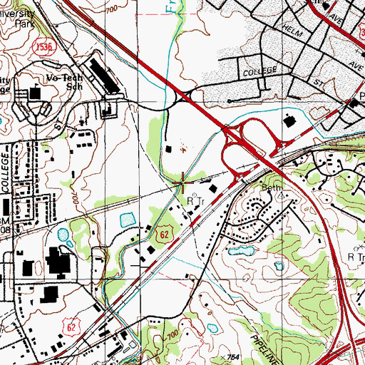 Topographic Map of Freeman Creek, KY