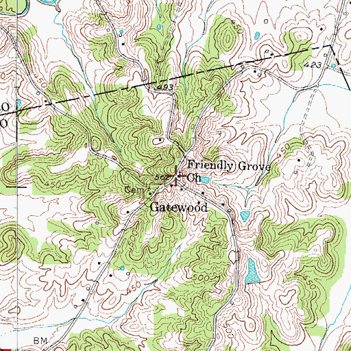 Topographic Map of Friendly Grove Church, KY