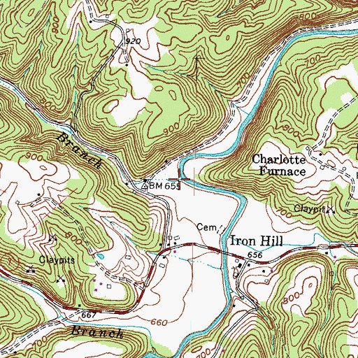 Topographic Map of Friends Branch, KY