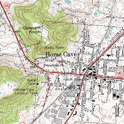 Topographic Map of Friendship Church, KY