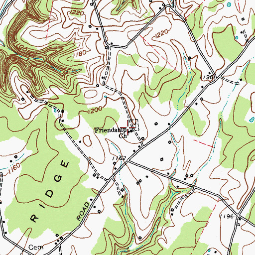 Topographic Map of Friendship Church, KY