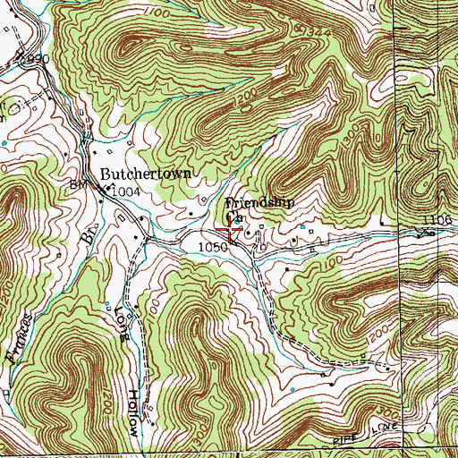 Topographic Map of Friendship Church, KY