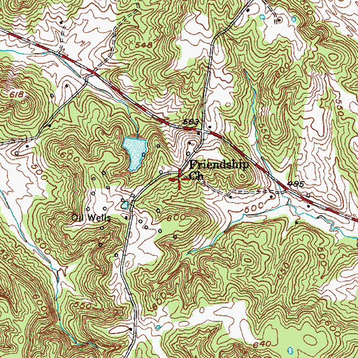 Topographic Map of Friendship Church, KY