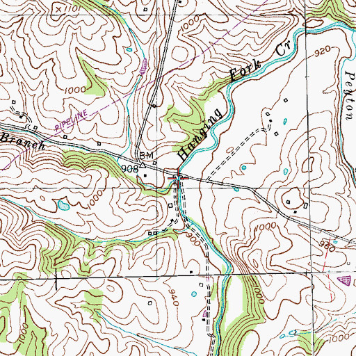 Topographic Map of Frog Branch, KY