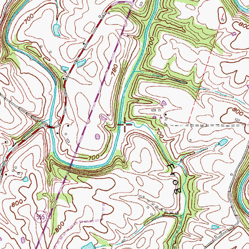 Topographic Map of Frog Hollow, KY
