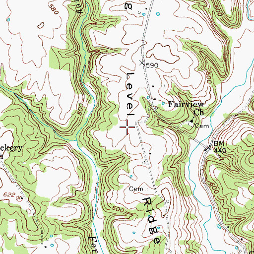 Topographic Map of Frog Level Ridge, KY