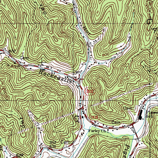 Topographic Map of Frogpond Hollow, KY