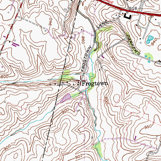 Topographic Map of Frogtown, KY