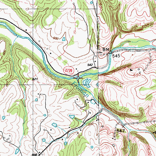 Topographic Map of Froman Creek, KY