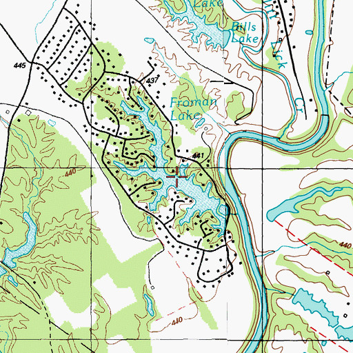 Topographic Map of Froman Lake, KY