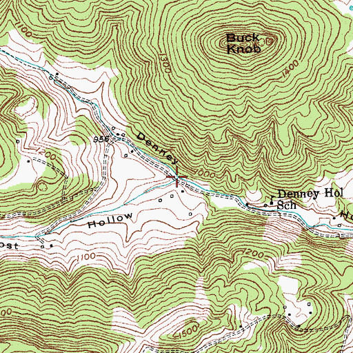 Topographic Map of Frost Hollow, KY