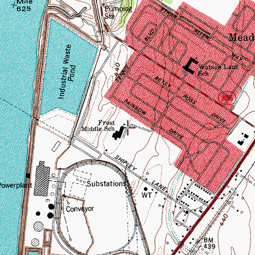 Topographic Map of Frost Junior High School, KY