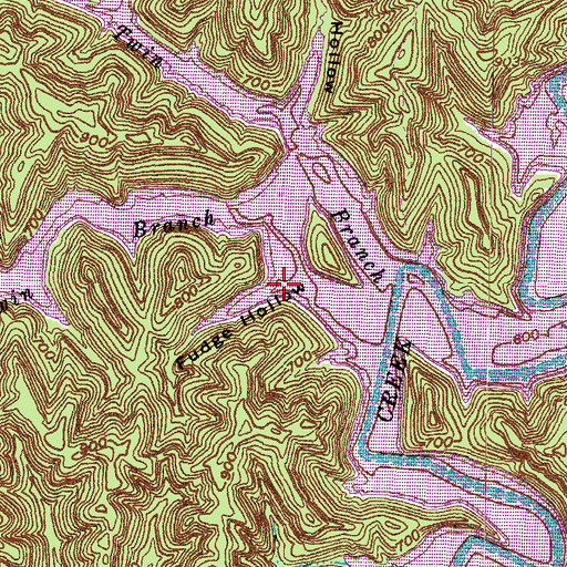 Topographic Map of Fudge Hollow, KY
