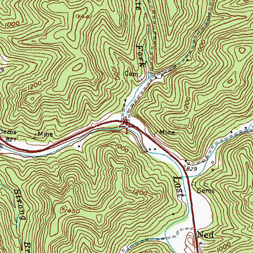 Topographic Map of Fugate Fork, KY