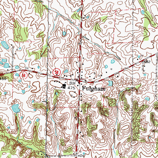 Topographic Map of Fulgham, KY